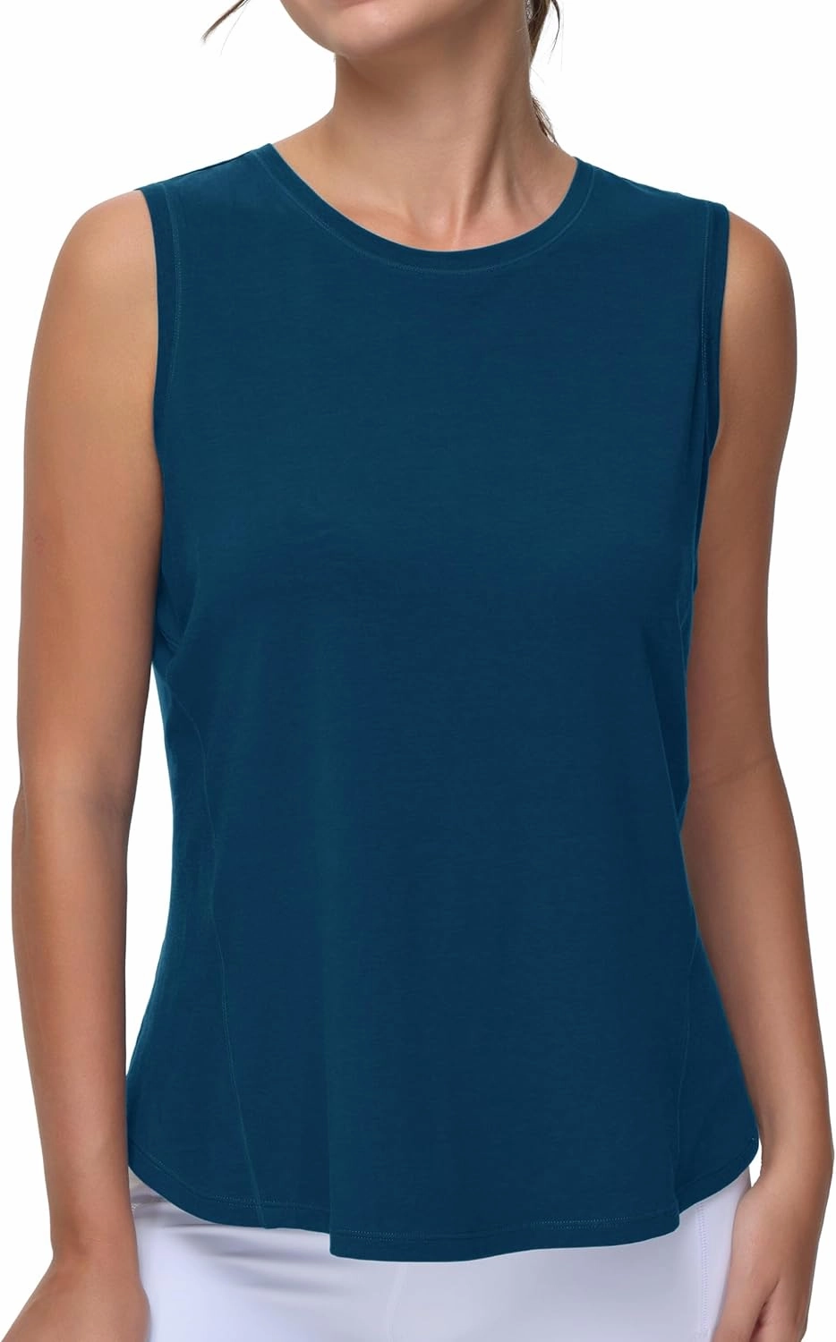 Dragon Fit Lightweight Workout Tank Tops for Women Sleeveless Yoga Shirts Side Split Loose Fit Athletic Tops with Curved Hem