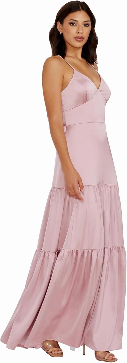 Dress the Population Women's Tess Fit and Flare Floor Length Dress