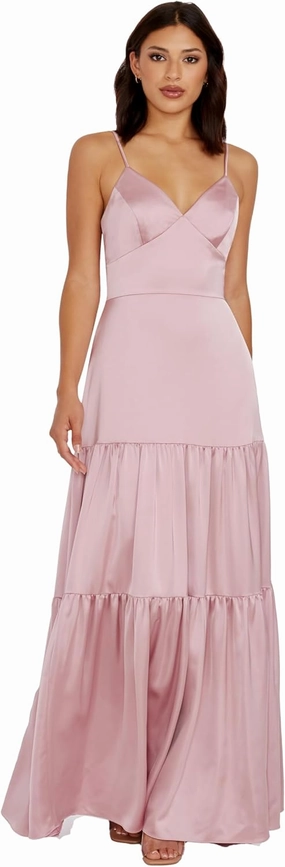 Dress the Population Women's Tess Fit and Flare Floor Length Dress