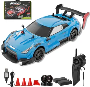 Drift RC Car,Remote Control Car Racing Drifting Car 40km/h 4WD High Speed Remote Control Truck Kids Toy for Boys and Teenagers (Blue)