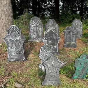 DUNCHATY Halloween 10pcs Tombstone Decorations Headstone Yard Signs Gravestone Decor Graveyard for Outdoor Lawn Yard Garden Decorations Halloween Yard Stakes