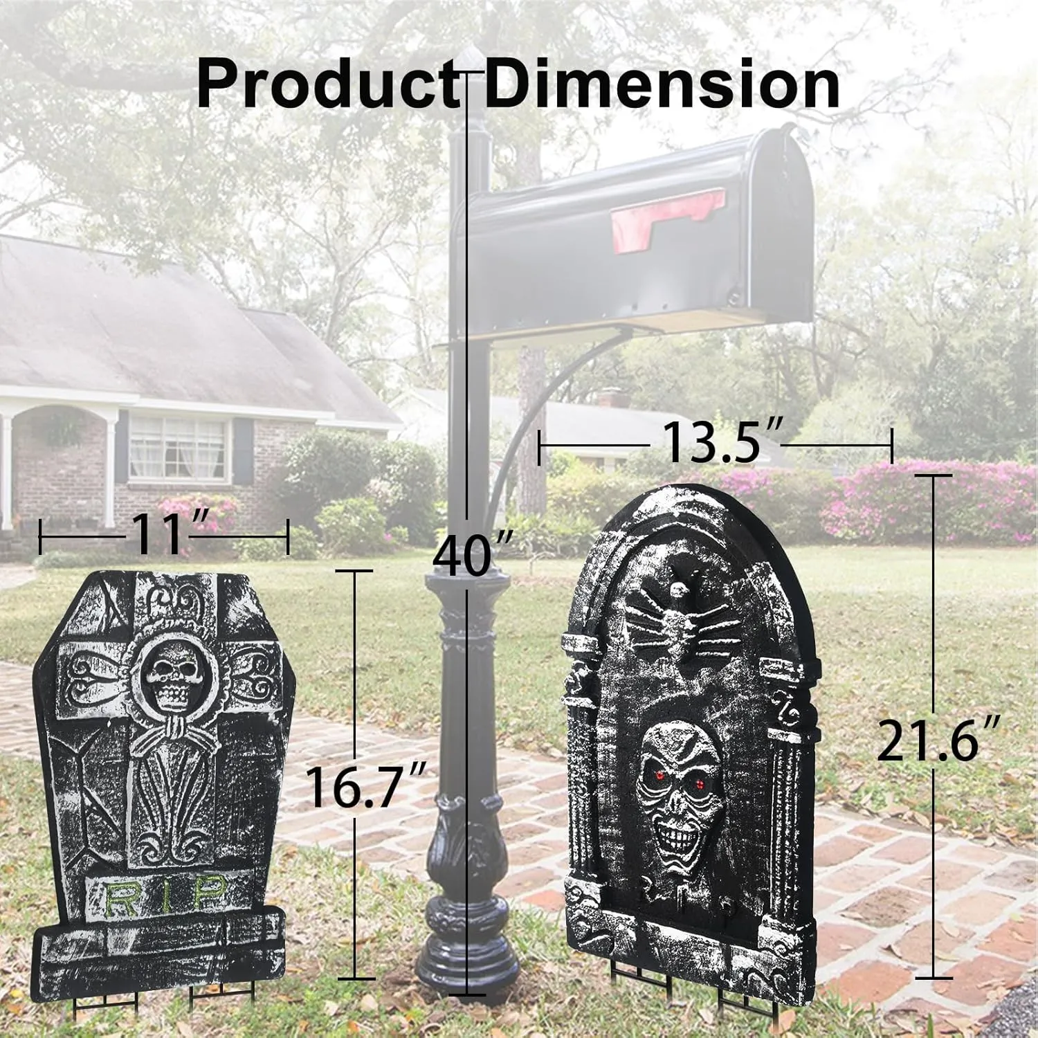 DUNCHATY Halloween 10pcs Tombstone Decorations Headstone Yard Signs Gravestone Decor Graveyard for Outdoor Lawn Yard Garden Decorations Halloween Yard Stakes