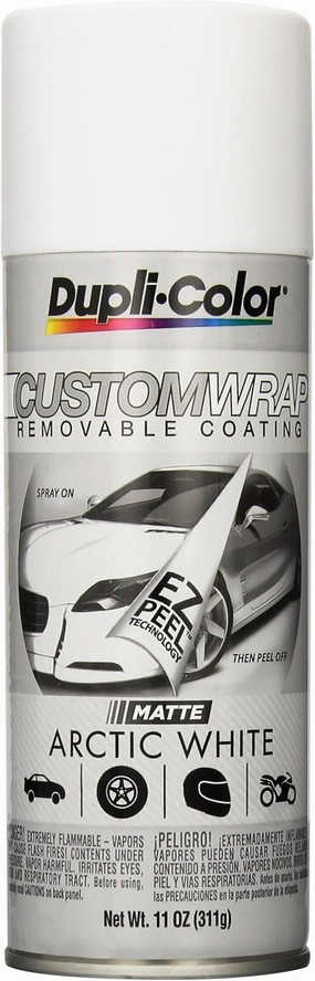 Dupli-Color ECWRC7987 Custom Wrap Matte Removable Automotive Paint – Arctic White Spray Paint - 11 oz. Aerosol Can