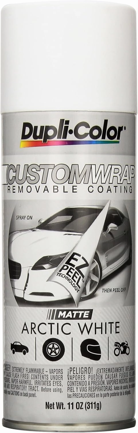Dupli-Color ECWRC7987 Custom Wrap Matte Removable Automotive Paint – Arctic White Spray Paint - 11 oz. Aerosol Can