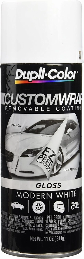 Dupli-Color ECWRC8410 Custom Wrap Gloss Removable Automotive Paint - Modern White Spray Paint - 11 oz. Aerosol Can