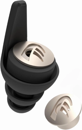 Dynamic ear filter -15 dB Earplugs for Swimming - Reusable Swimming Ear Plugs, Flying, Office, Bars, Restaurants, Cafes, Hearing Protection, 4 Earplug Sizes Included, Patented Filter Technology