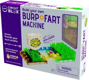E-Blox Building Blocks STEM Circuit Kit, Build Your Own Burp & Fart Machine, Add Funny Sounds to Brick & Structure Science Projects, Birthday & Gag Gift, Boys, Girls, 5 