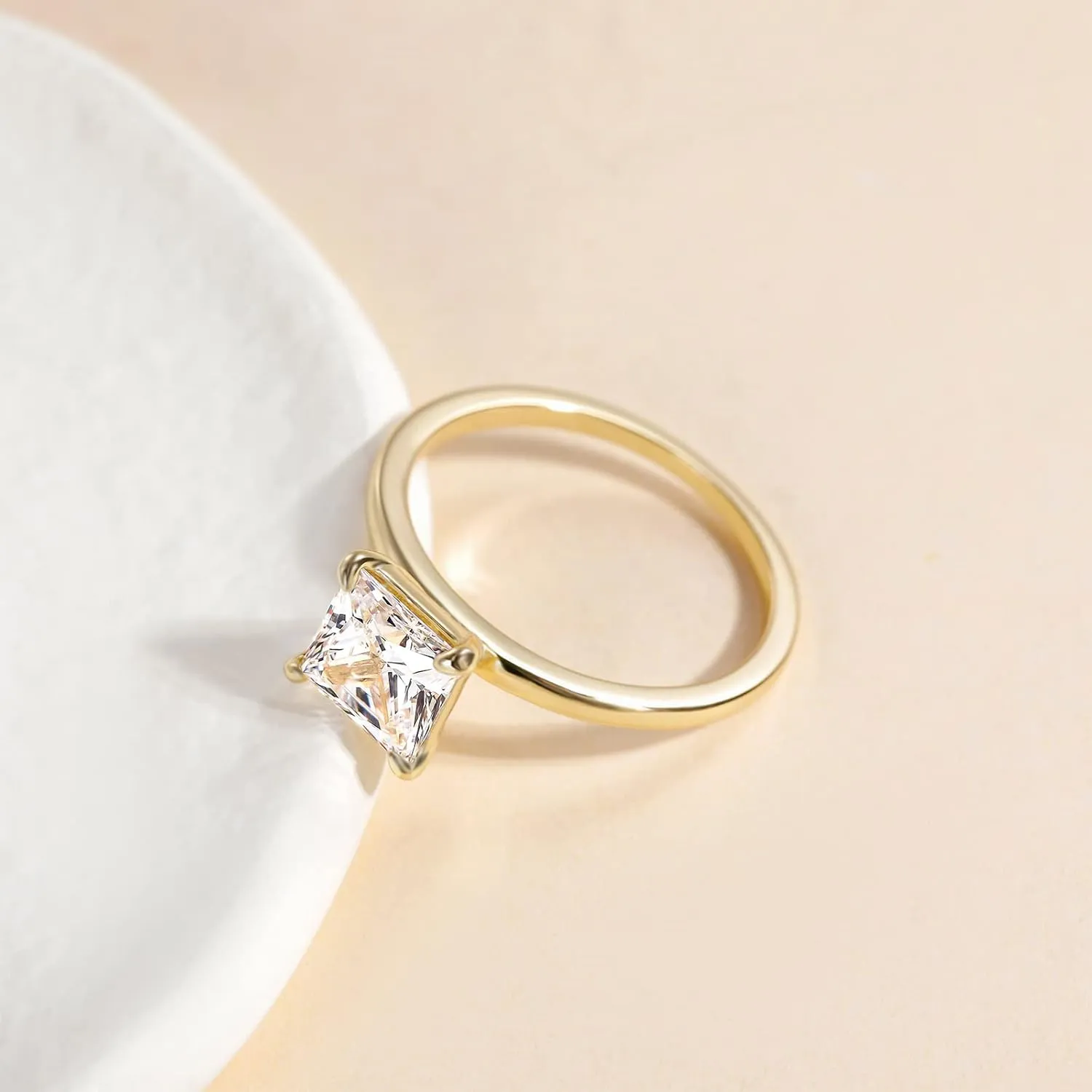 EAMTI 2CT 925 Sterling Silver Engagement Rings Princess Cut Cubic Zirconia CZ Wedding Promise Rings for Her Stunning Wedding Bands for Women Size 3-11
