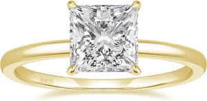 EAMTI 2CT 925 Sterling Silver Engagement Rings Princess Cut Cubic Zirconia CZ Wedding Promise Rings for Her Stunning Wedding Bands for Women Size 3-11