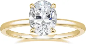 EAMTI 3CT 925 Sterling Silver Engagement Rings Oval Cut Solitaire Cubic Zirconia CZ Wedding Promise Rings for Her Wedding Bands for Women Size 3-11