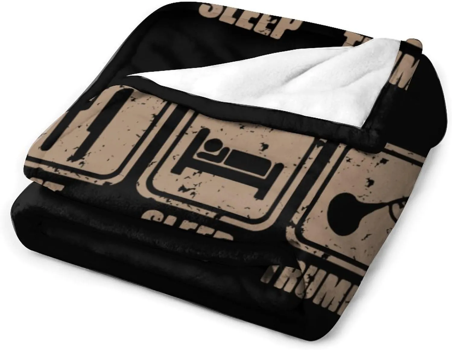 Eat Sleep Play Trumpet Comfortable Fleece Throw Blanket Warm Picnic Blankets for Sofa Couch Bed Outdoor