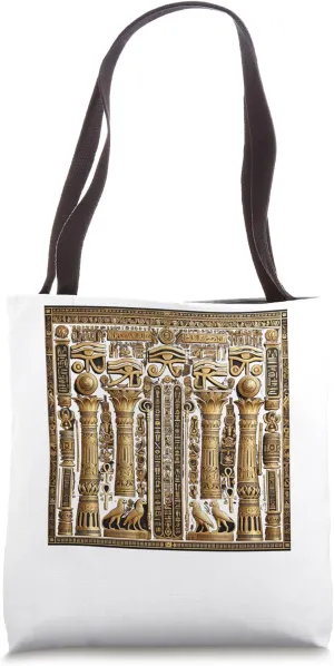 Egypt Gold Hieroglyph Script Symbolic Temple Design Tote Bag