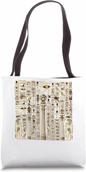 Egypt Gold Hieroglyph Script Symbolic Temple Design Tote Bag