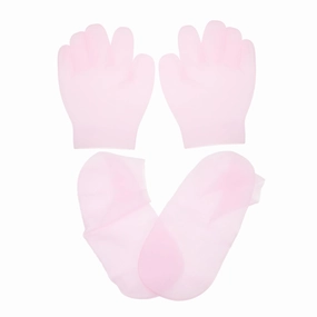 Elastic Moisturizing Gloves Socks Set Foot Mask Socks for Hydration Spa for Hand Foot Care Pink