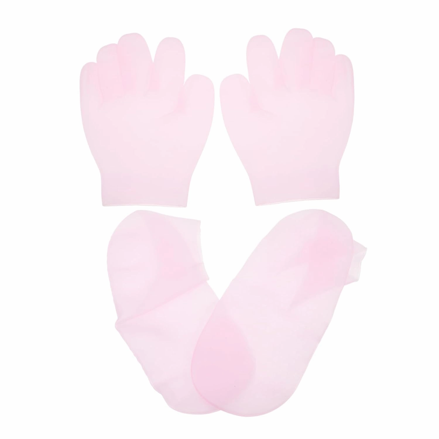 Elastic Moisturizing Gloves Socks Set Foot Mask Socks for Hydration Spa for Hand Foot Care Pink