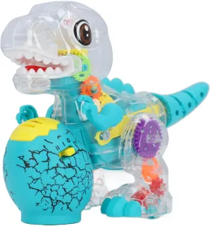 Electric Dinosaur Toy Musical Swinging Walking Dino Toy with Transparent Gears for Children