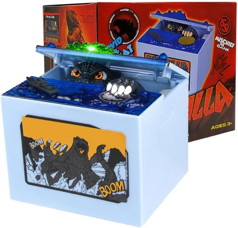 Electronic Coin Money Box, Automatic Stealing Coin Monster Dinosaur Coin Bank Piggy Toy Musical Movement Money Box Anime