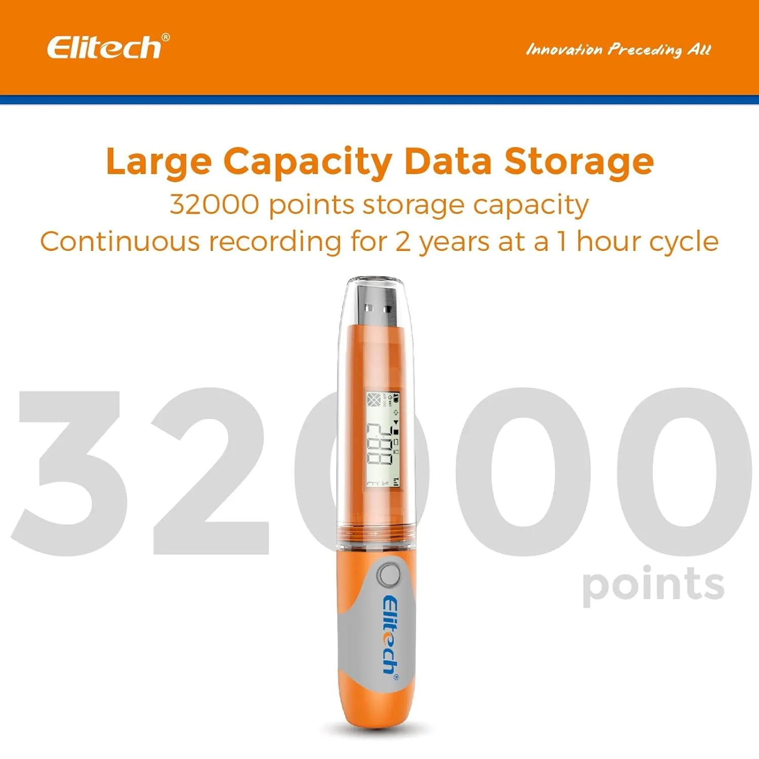Elitech RC-51 Digital Temperature Data Logger USB Reusable 32000 Points