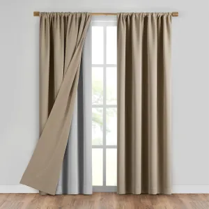 Elrene Home Fashions SunVeil Extra-Wide Thermal Blackout Curtain Liner with YarnLock Technology, Single Panel, Light Grey, 40 in x 80 in (1 Liner)