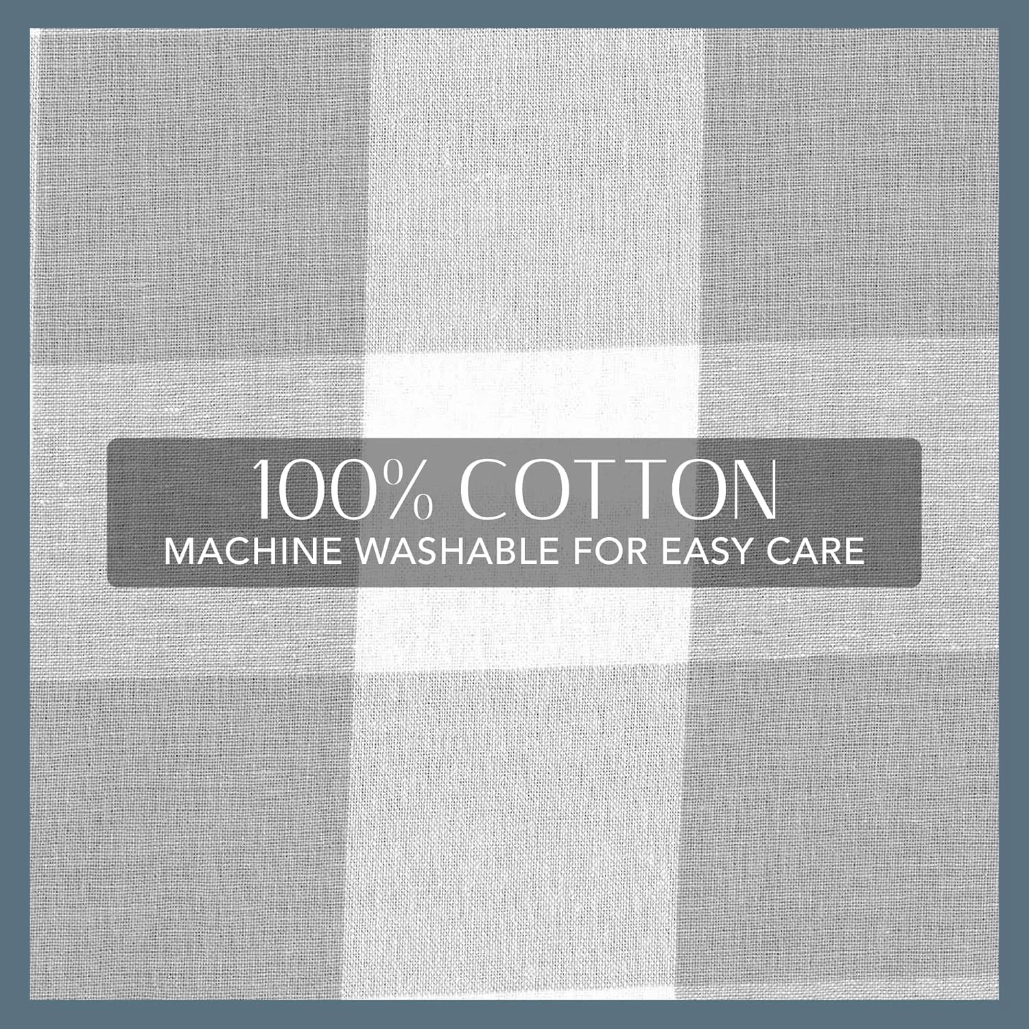 Elrene Home Fashions Farmhouse Living Buffalo-Check Shower Curtain, 72" x 72", Gray/White