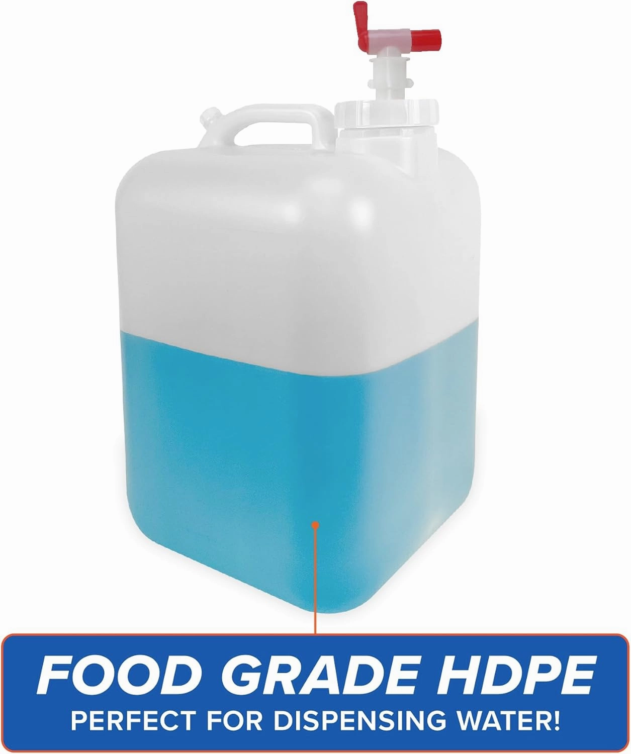 ePackageSupply Premium 5-Gallon Hedpak With Spigot: Durable HDPE, BPA-Free Plastic, Reusable Liquid Storage Solution for water, juices, beverages, chemicals, essential oils, and liquid foods.