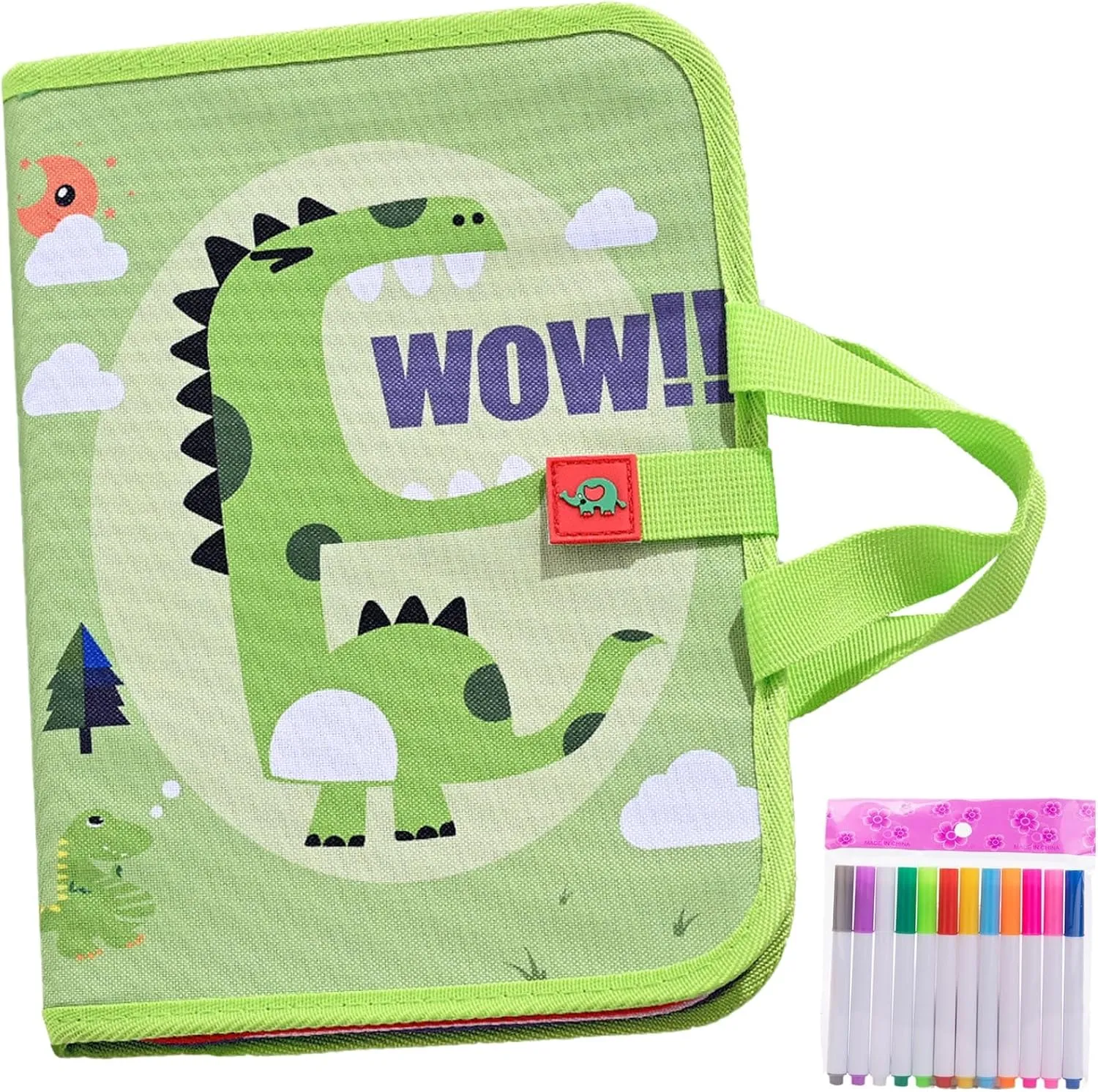 Erasable Coloring Book, Portable Reusable Coloring Book, Double-Sided Erasable Doodle Books with 12 Pens 16 Pages, Kids Art Kit, Washable Magic Drawing Pad Gifts for Family(Style a)