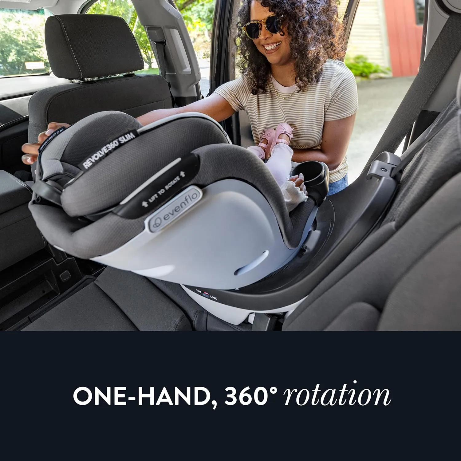 Evenflo Gold Revolve360 Slim 2-in-1 Rotational Car Seat with SensorSafe (Amethyst Purple)