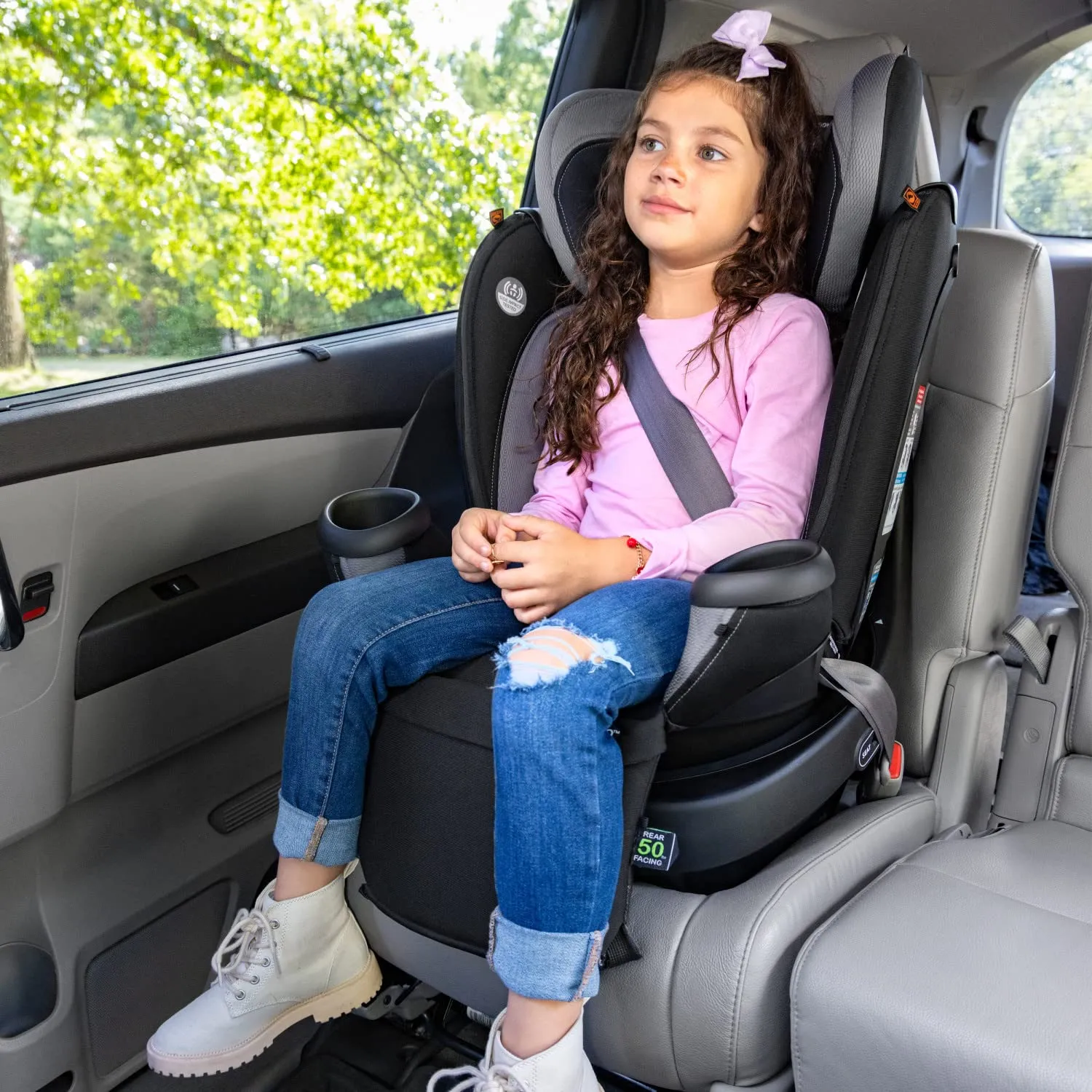 Evenflo Revolve360 Extend Convertible Car Seat with 360 Degree Rotation, Extended Rear-Facing, Forward-Facing, Booster Mode, and Secure Latch Install, Rowe Pink