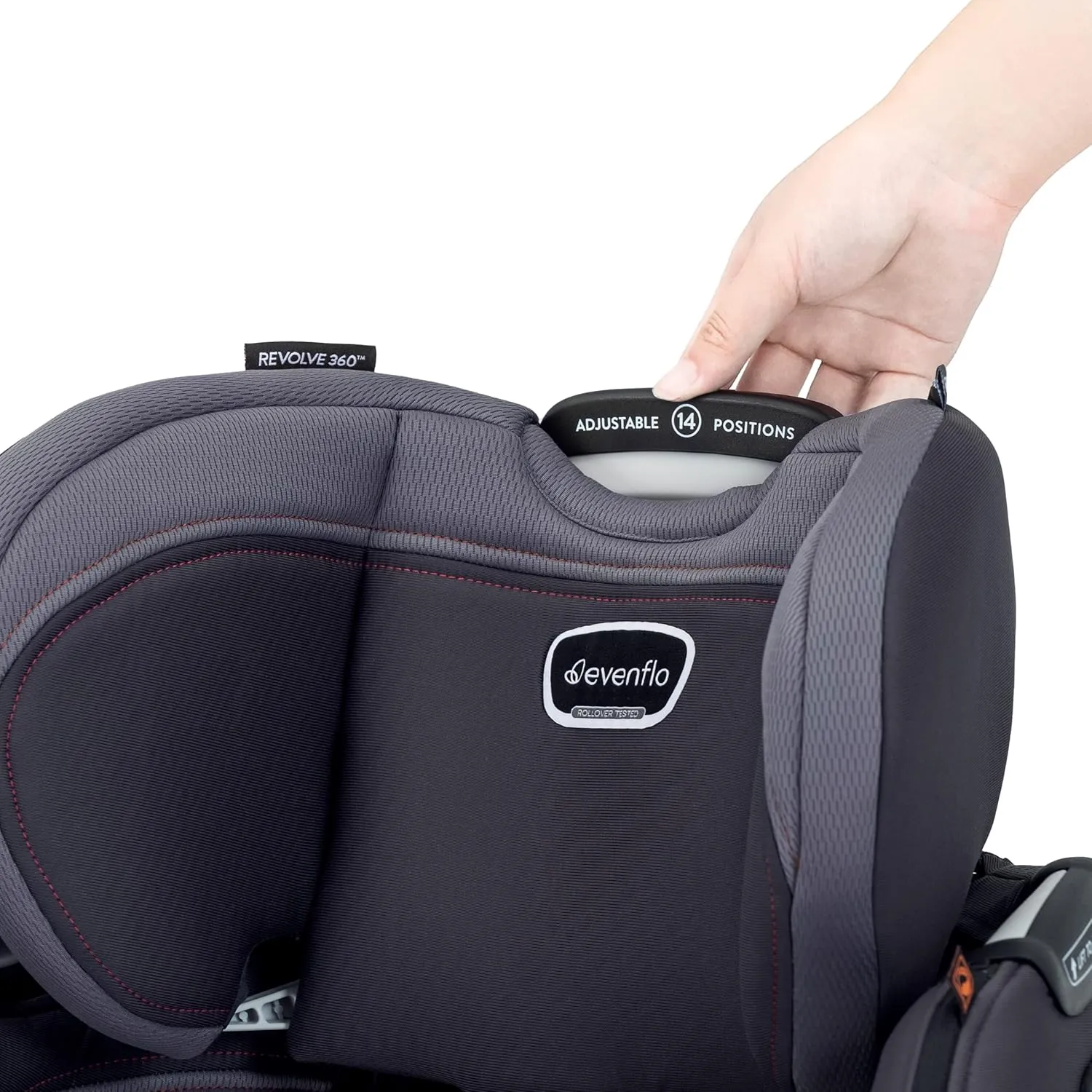 Evenflo Revolve360 Extend Convertible Car Seat with 360 Degree Rotation, Extended Rear-Facing, Forward-Facing, Booster Mode, and Secure Latch Install, Rowe Pink