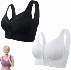 Evybliss Bra, Moona Bra - Front Closure Breathable Bra for Seniors, Moisture-Wicking Seamless Push Up Bra