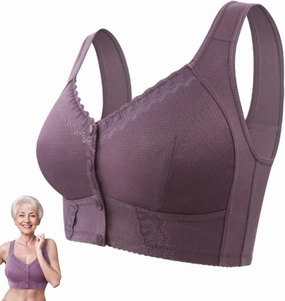 Evybliss Bra, Moona Bra - Front Closure Breathable Bra for Seniors, Moisture-Wicking Seamless Push Up Bra