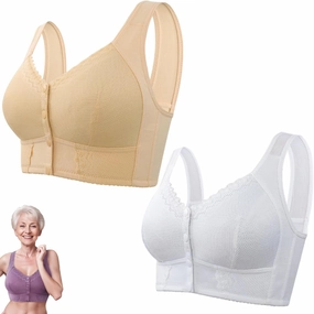 Evybliss Bra, Moona Bra - Front Closure Breathable Bra for Seniors, Moisture-Wicking Seamless Push Up Bra