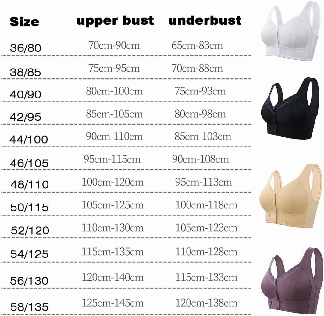 Evybliss Bra, Moona Bra - Front Closure Breathable Bra for Seniors, Moisture-Wicking Seamless Push Up Bra
