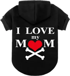 EXPAWLORER Dog Hoodie-Soft and Warm Dog Sweaters, Pet Clothes Autumn Winter Coat Sweatshirt with I Love My MOM Print for Puppy,Cat, Small Medium Large Dogs