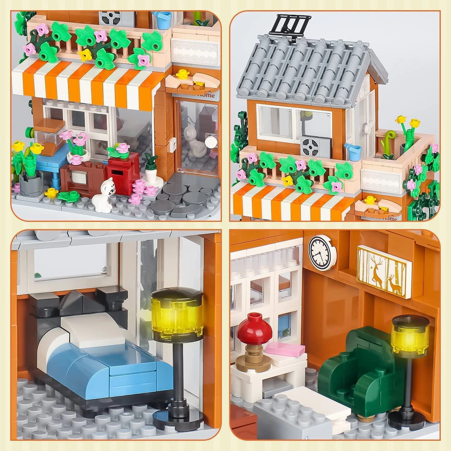 Family Holiday Friends House Modular Toy Building Blocks Bricks Set | General Jim's Toys