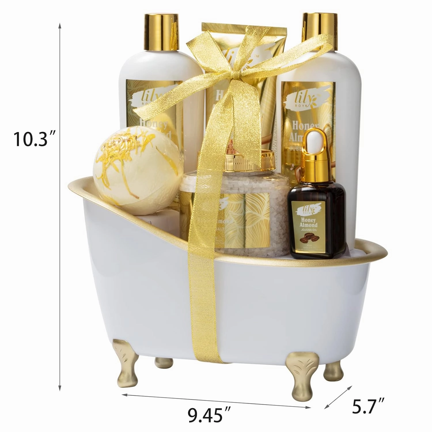 Father's Day Gifts for Dad Men - 7-Piece Honey Almond Spa Gift Set for Women, Bath & Body Gift Set, Bath Gift Set with Bath Bomb | Christmas, Birthday Gifts for Her, All Occasion Holiday Present
