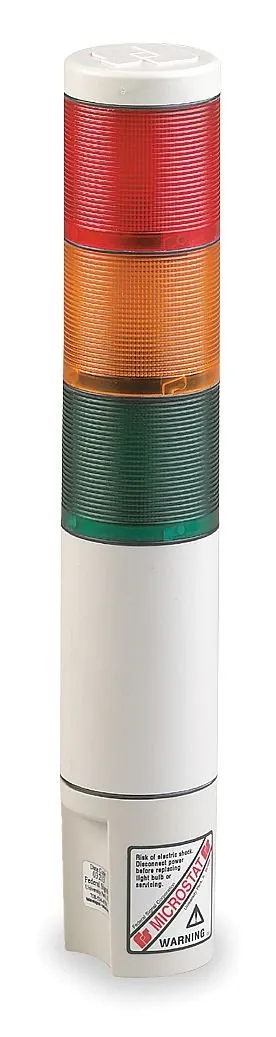 Federal Signal MSL3-024 MicroStat Status Indicator, Surface/Pipe Mount, 3 Units High, 24 VDC