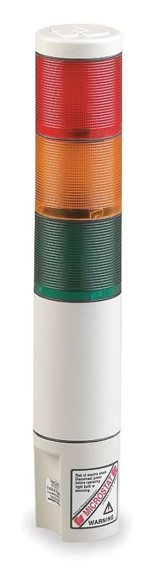 Federal Signal MSL3-024 MicroStat Status Indicator, Surface/Pipe Mount, 3 Units High, 24 VDC