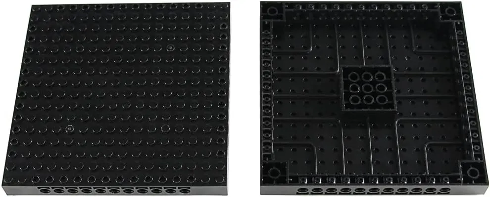 Feleph 18pcs 5" Base Brick 16x16 Black Plate 1/3 with Holes and Pin Pixel Art Painting Classic Blocks Compatible with 65803 3673 Major Plates Brands