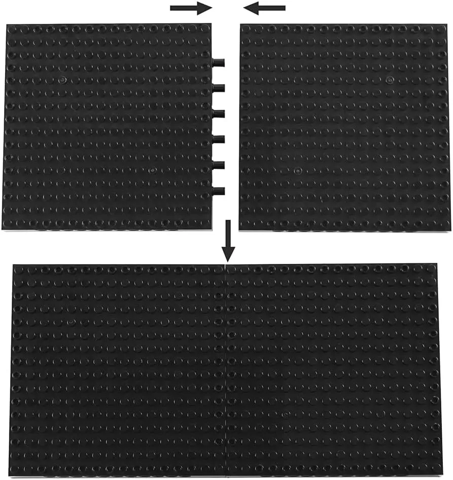 Feleph 18pcs 5" Base Brick 16x16 Black Plate 1/3 with Holes and Pin Pixel Art Painting Classic Blocks Compatible with 65803 3673 Major Plates Brands