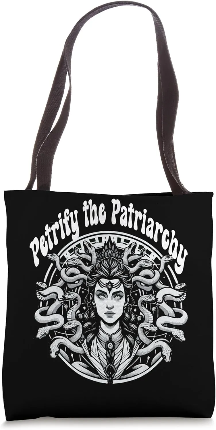 Feminist Gaze of Power Petrify the Patriarchy Tote Bag
