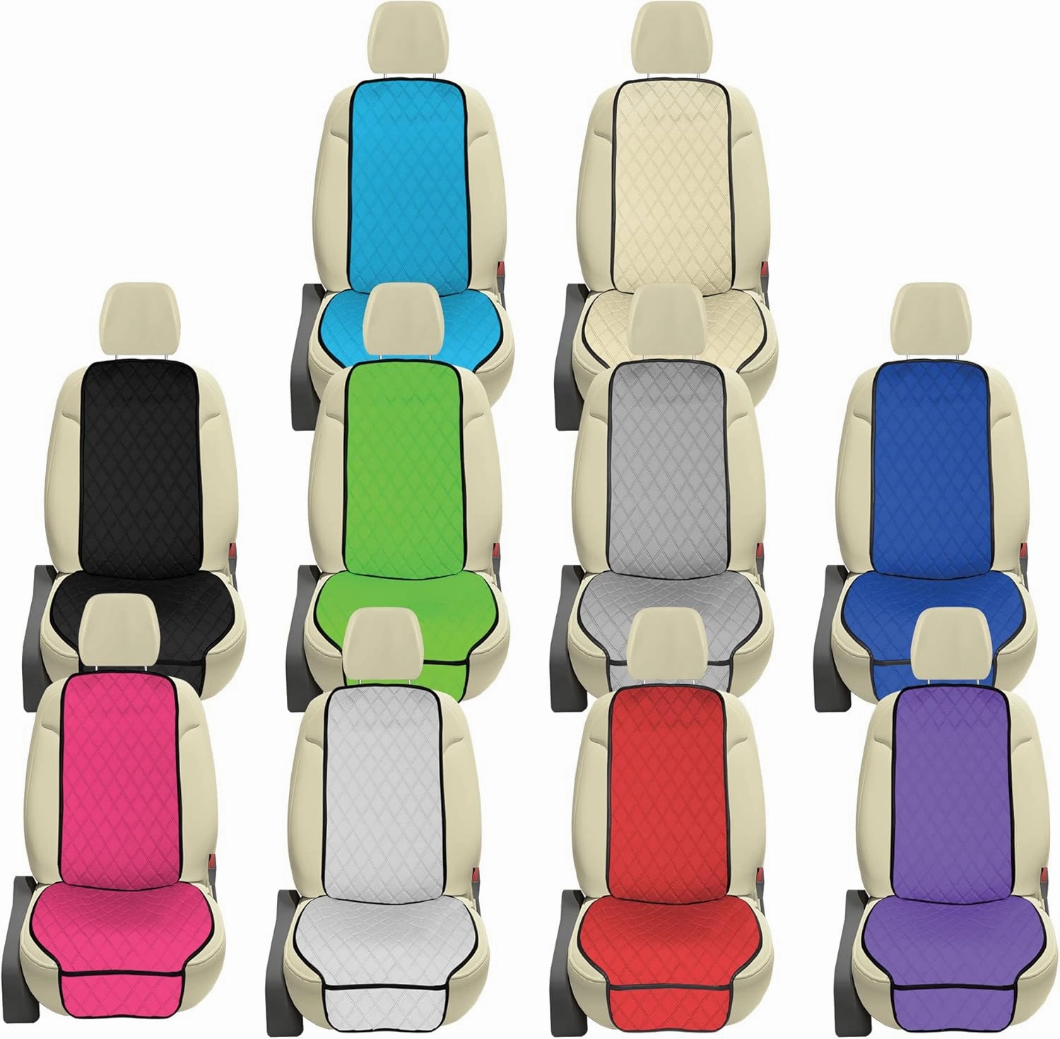 FH Group Car Seat Cushion Front Set Neosupreme Automotive Seat Cushions - Universal Fit, Car Seat Cushion With Front Pockets, Airbag Compatible Car Seat Cushions for SUV, Sedan, Van Gray