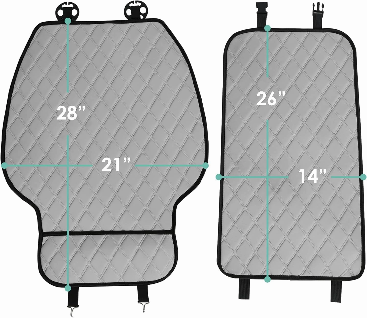 FH Group Car Seat Cushion Front Set Neosupreme Automotive Seat Cushions - Universal Fit, Car Seat Cushion With Front Pockets, Airbag Compatible Car Seat Cushions for SUV, Sedan, Van Gray