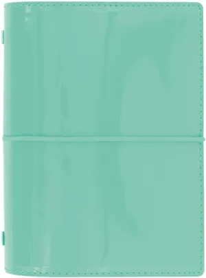 Filofax Domino Patent Organizer, Pocket Size, Turquoise - High-Gloss, Contemporary, Six Rings, Week-to-View Calendar Diary, Multilingual, 2025 (C022513-25)