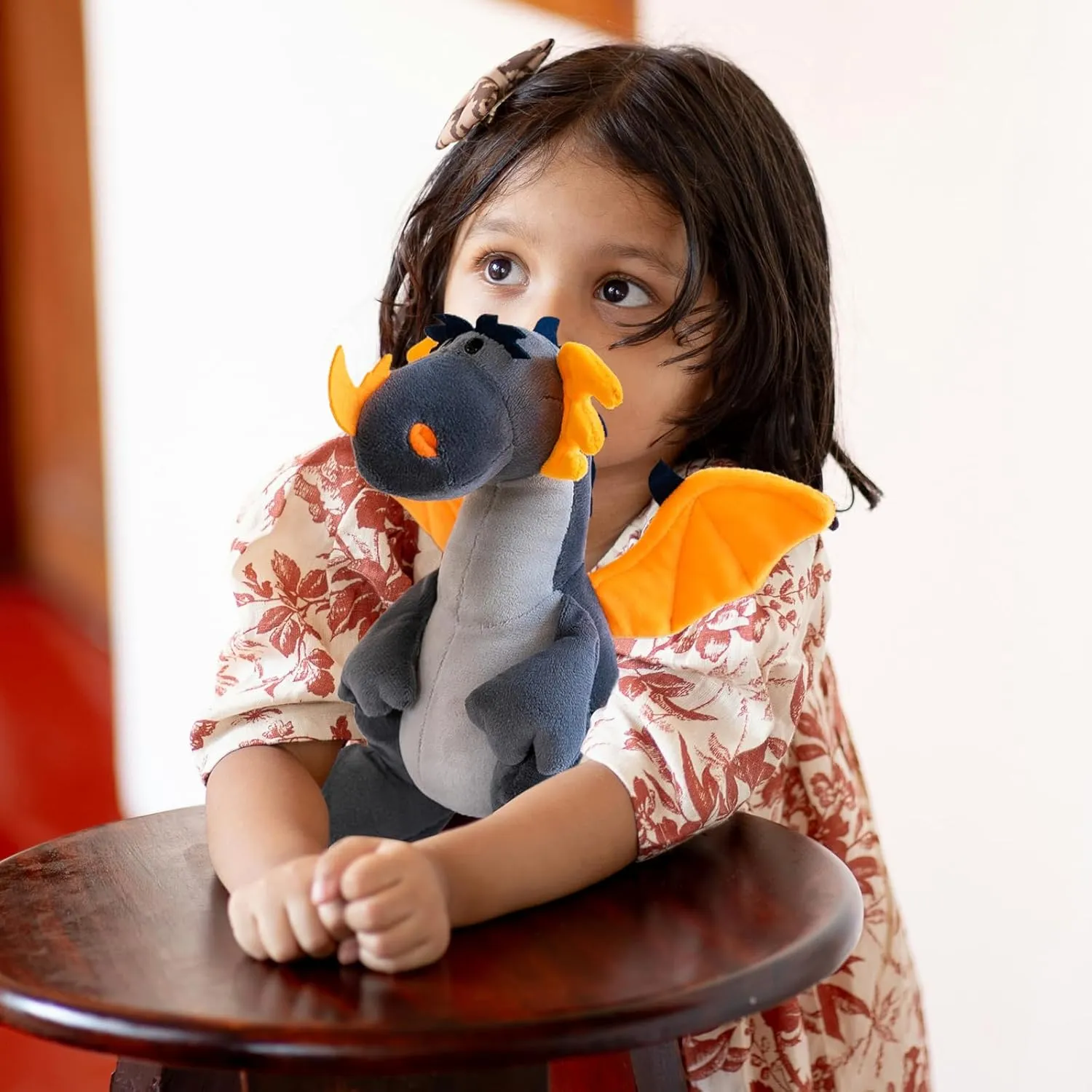 Fire Dragon - Cute Dinosaurs Stuffed Animal Plush Toy - Adorable Soft Dragon Toy Plushies and Gifts - Perfect Present for Kids, Babies, Toddlers (Grey,11.8 inch/30cm)