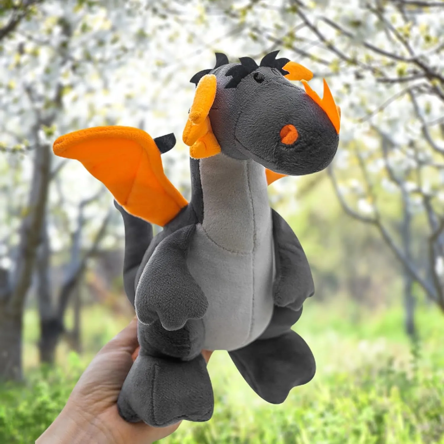 Fire Dragon - Cute Dinosaurs Stuffed Animal Plush Toy - Adorable Soft Dragon Toy Plushies and Gifts - Perfect Present for Kids, Babies, Toddlers (Grey,11.8 inch/30cm)