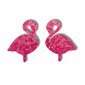 FLAMBOYANT - Large Glitter Flamingo Nipple Pasties Covers (2pcs) for Burlesque, Rave Pride, Lingerie, Festivals