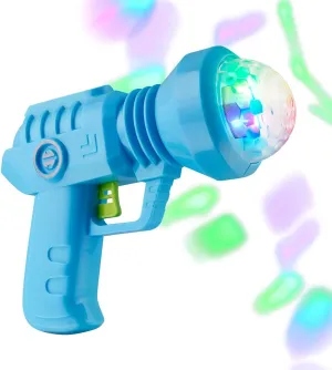 FlashingBlinkyLights Space Gun Cool Light Up Toy with LED Projecting Spinning Lights