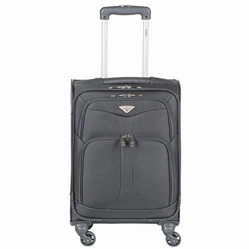 Flight Knight Lightweight 4 Wheel 800D Soft Case Suitcases Maximum Size for Virgin Atlantic, Delta Airlines Cabin Carry On Hand Luggage Approved for 67 Airlines Including easyJet, BA & Many More!