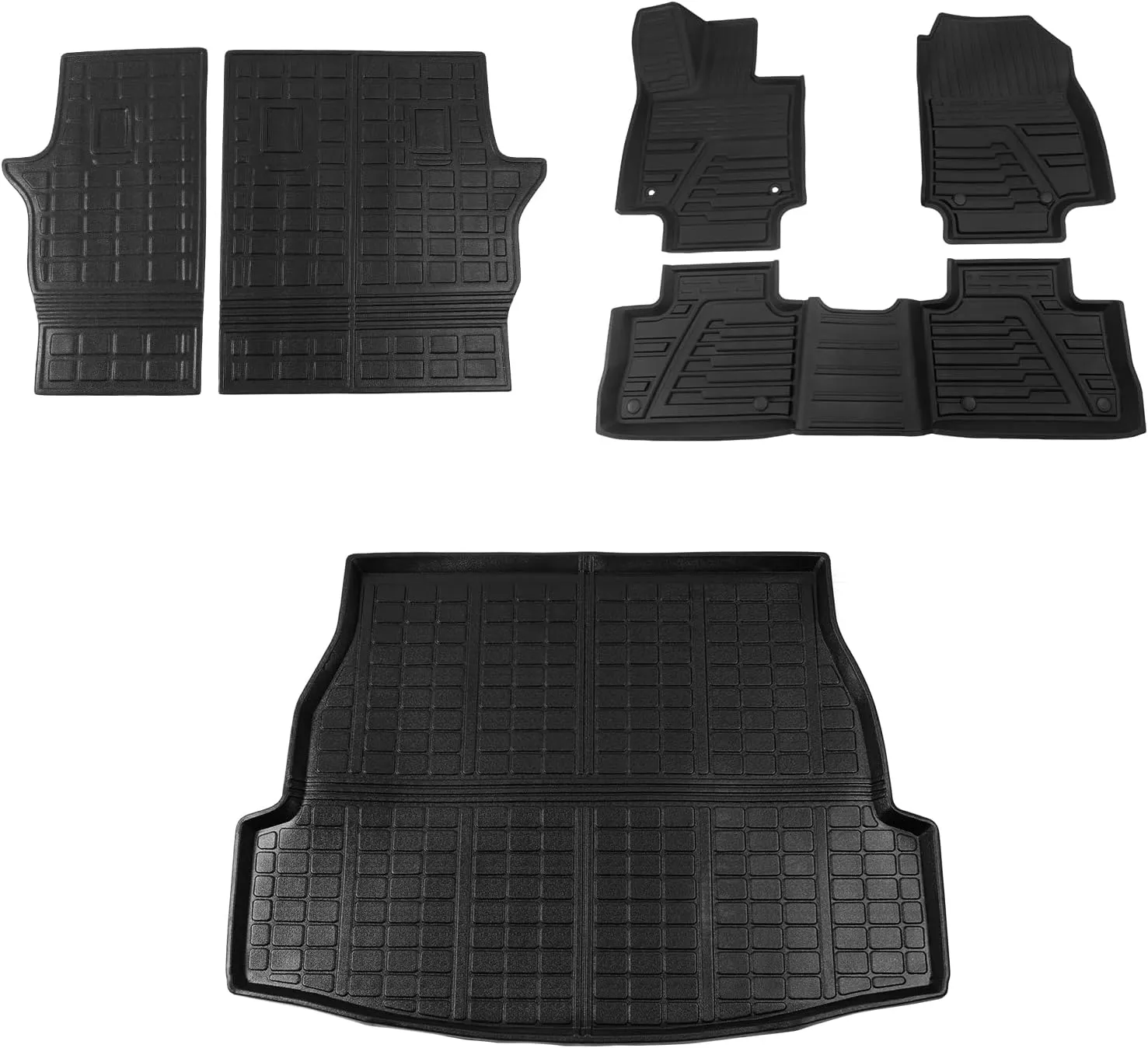Floor Mats Compatible with 2019 2020 2021 2022 2023 2024 2025 Toyota Rav4 Cargo Mat Trunk Mat Back Seat Cover Protector Toyota Rav4 Accessories (Backrest Mats Cargo Liner Floor Mats)